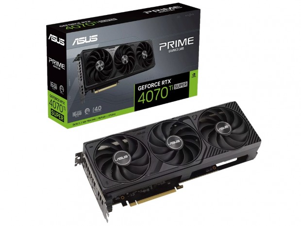 2.5スロット厚の3連ファンクーラーを搭載するGeForce RTX 4070 Ti SUPER、ASUS「PRIME-RTX4070TIS-16G」