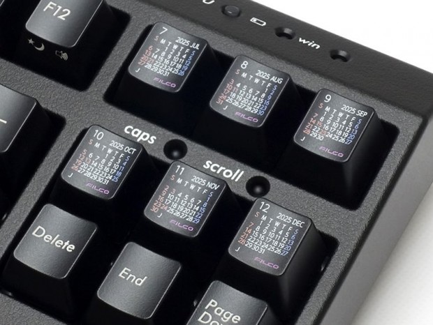 祝日入りの2025年版カレンダーキーキャップセット「FILCO Calendar Keycap Set 2025」