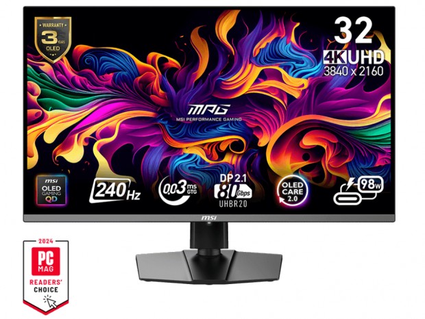 240Hz/0.03ms対応の31.5型4K OLEDゲーミングディスプレイ、MSI「MPG 322URX QD-OLED」