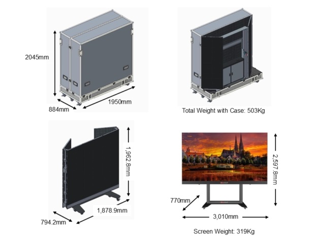 Pitch 1.25mm AIO 135インチLEDディスプレイ・システム