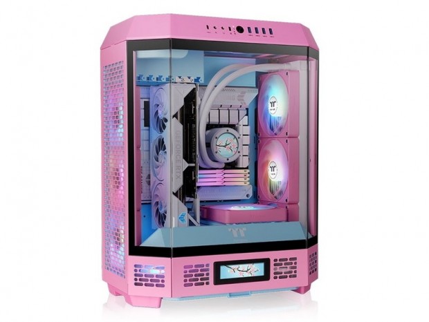 Thermaltake、八角柱ケース「The Tower 600」に”Bubble Pink”と”Bumblebee”の新色が追加