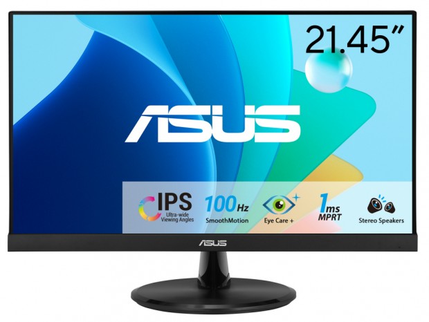 100Hz/1ms対応のビジネス向け21.45型フルHD液晶ディスプレイ、ASUS「VP229HF-P」