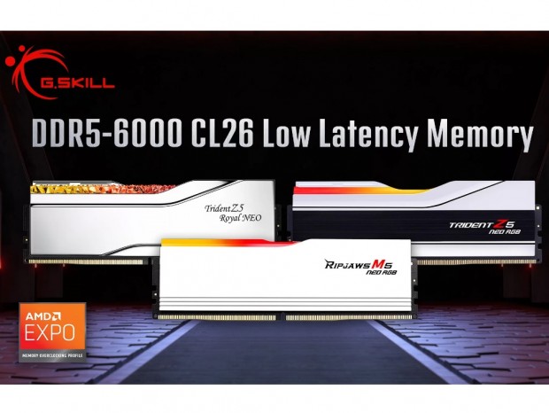 CL26のAMD EXPO対応低レイテンシDDR5-6000メモリがG.SKILLから