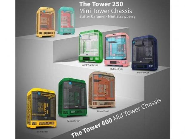 Thermaltake、CES 2025にて八角柱型PCケース「The Tower 250/600」に新色追加