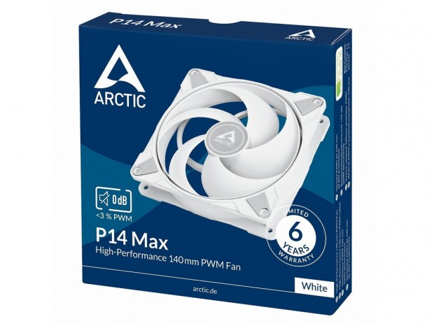 直進性エアフローと高静圧仕様の140mmファン、Arctic「P14 Max」にホワイトモデル