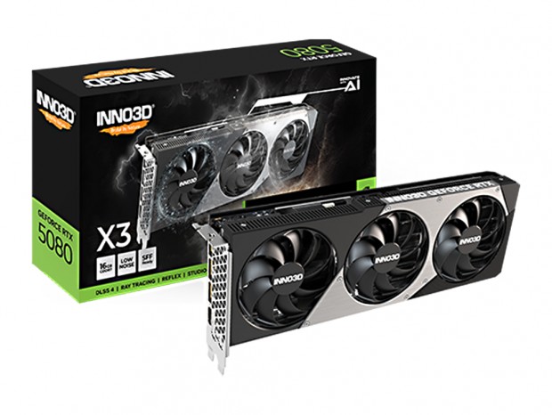 2スロットの定格モデルと2.5スロットのOCモデルのGeForce RTX 5080がINNO3Dから発売