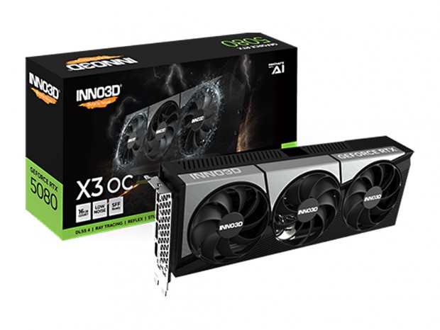 2スロットの定格モデルと2.5スロットのOCモデルのGeForce RTX 5080がINNO3Dから発売