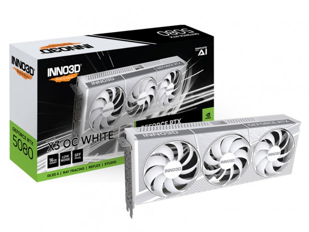 3連ファンクーラー搭載のGeForce RTX 5090とホワイトカラーのGeForce RTX 5080がINNO3Dから