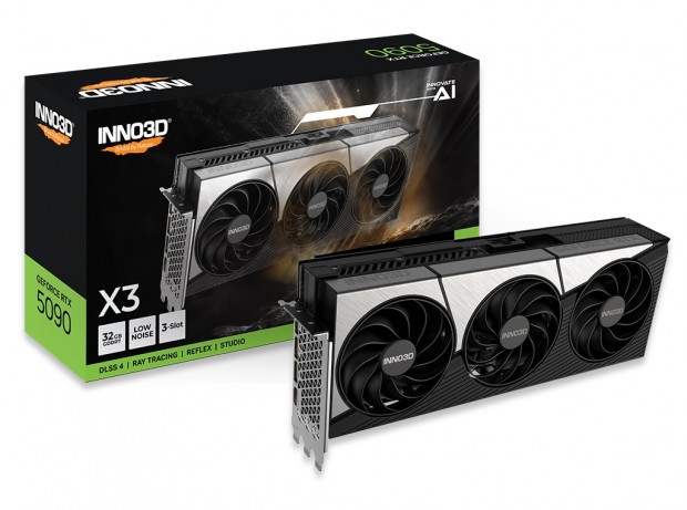 3連ファンクーラー搭載のGeForce RTX 5090とホワイトカラーのGeForce RTX 5080がINNO3Dから