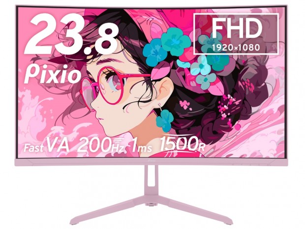 パステルカラーもラインナップする23.8型フルHD湾曲液晶、Pixio「PXC248 Wave」