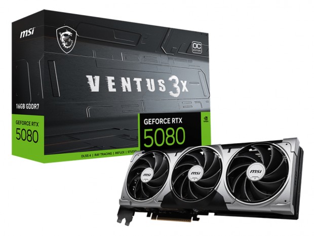 MSI、NVIDIA SFF準拠の「GeForce RTX 5080 16G VENTUS 3X OC」発売開始