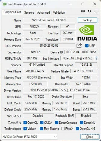 GeForce RTX 5070